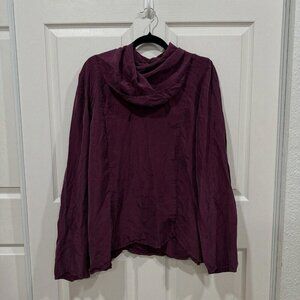 Cocon Commerz PRIVATSACHEN 100% Silk Burgundy Blouse Long Sleeve